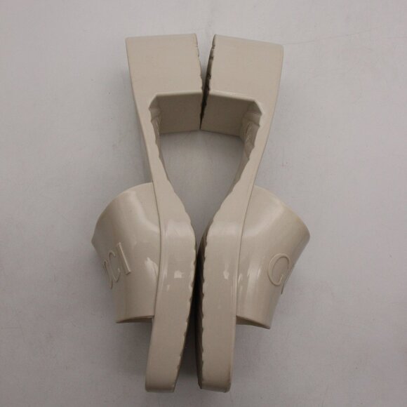 Gucci Platform 20/60mm Women's Size EU 41 Rubber Slide Sandals White Italy - Picture 8 of 11